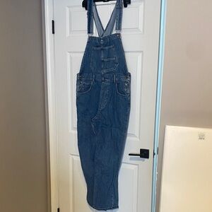 Free People Blue Denim Overalls